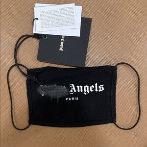 Palm Angels Black and White Logo Face Mask